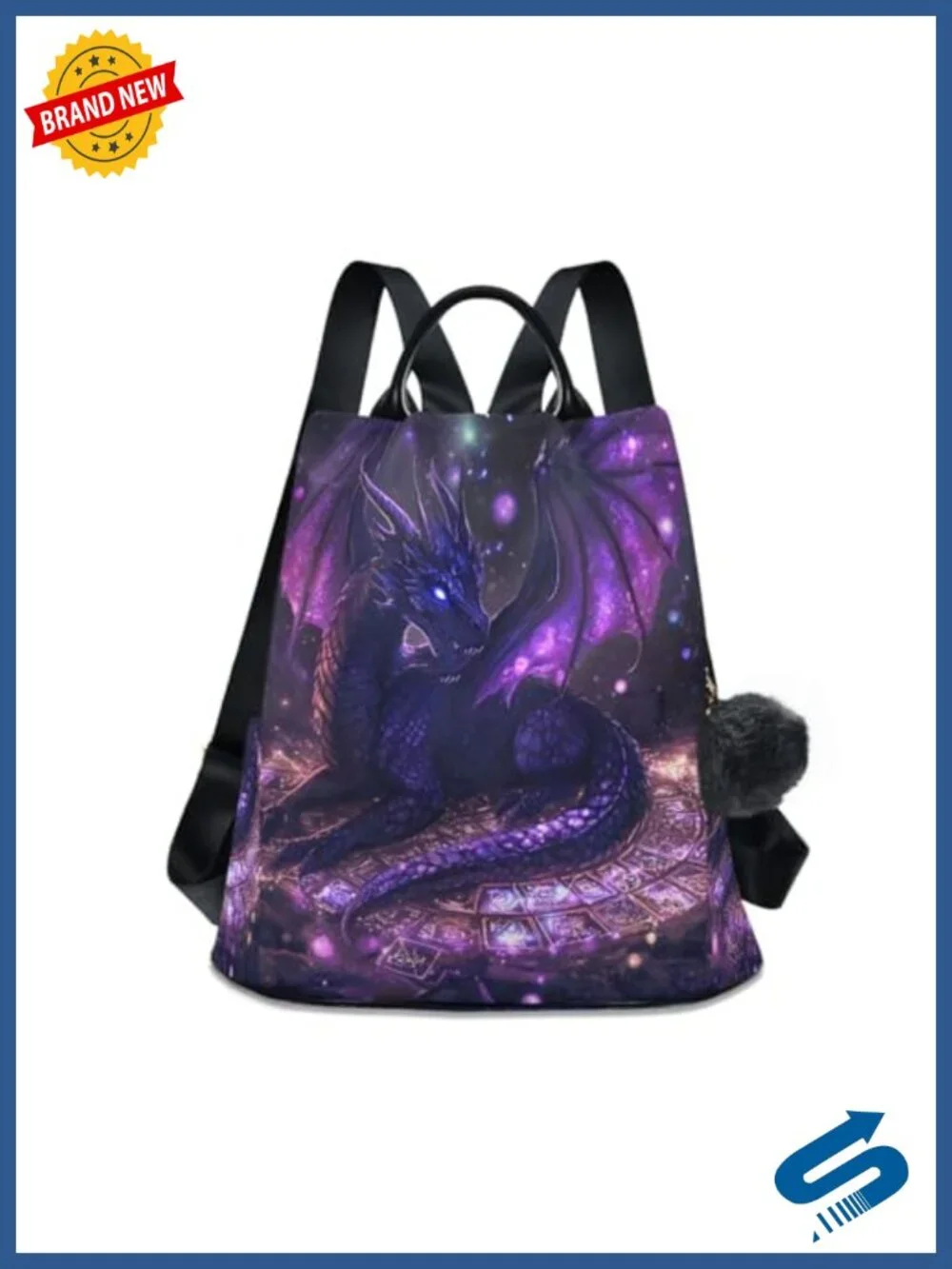 Anti Theft Travel Backpack Purse with Cute Plush Ball Shoulder Bag 17L